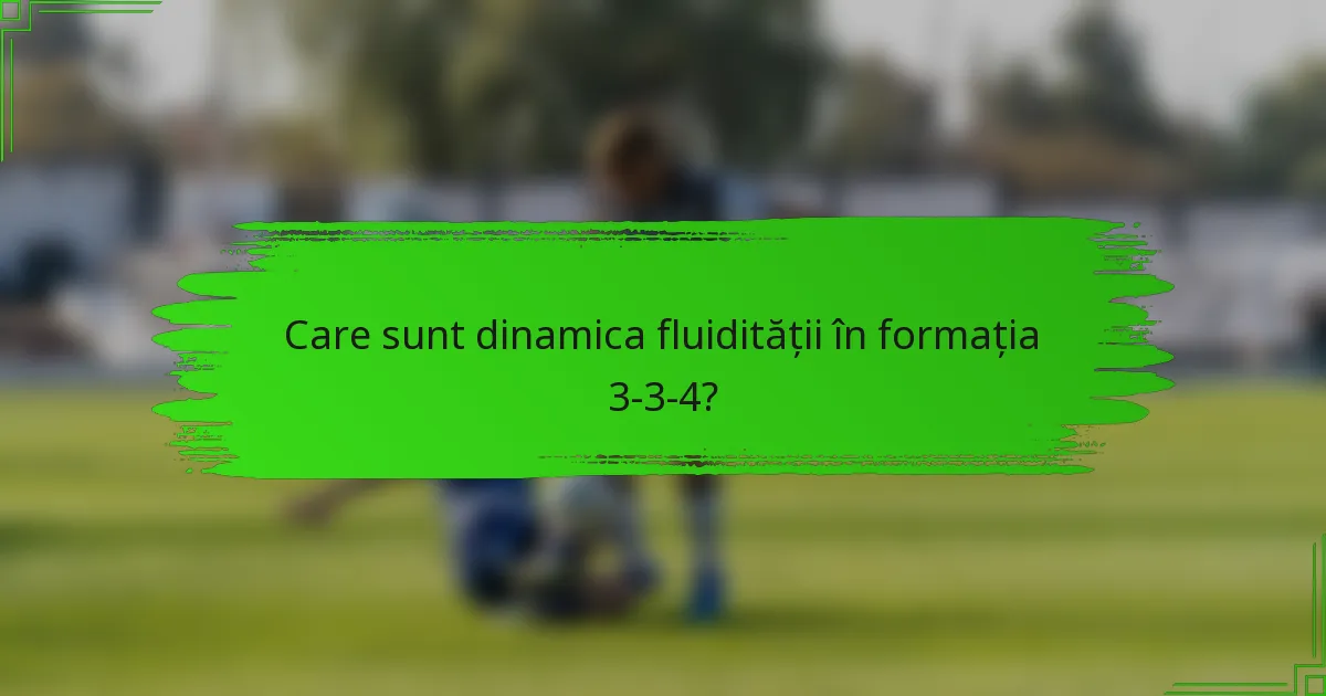 Care sunt dinamica fluidității în formația 3-3-4?