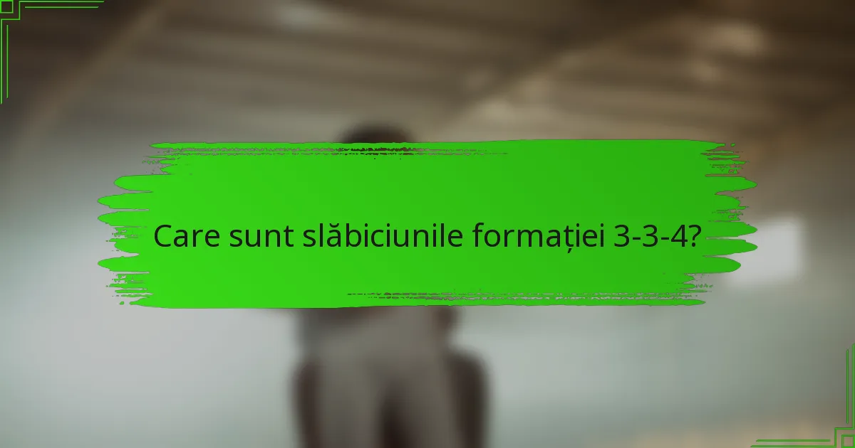 Care sunt slăbiciunile formației 3-3-4?