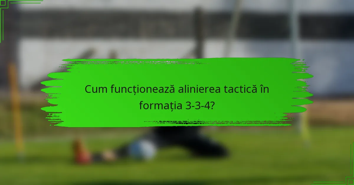 Cum funcționează alinierea tactică în formația 3-3-4?