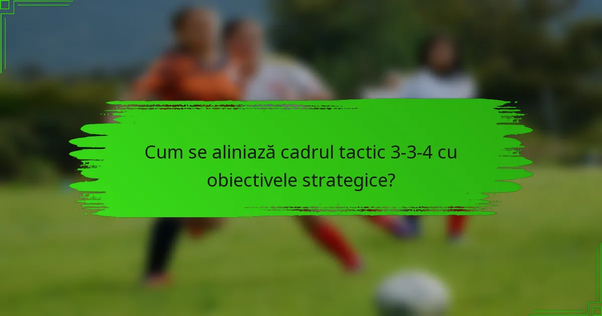 Cum se aliniază cadrul tactic 3-3-4 cu obiectivele strategice?